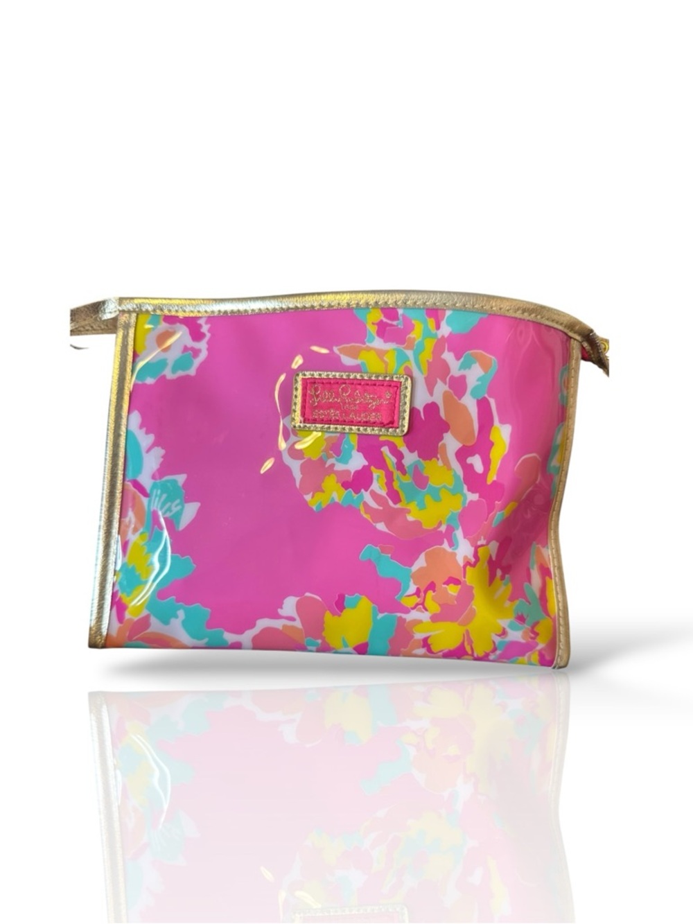Lilly Pulitzer Cosmetic Pouch with Gold Trim